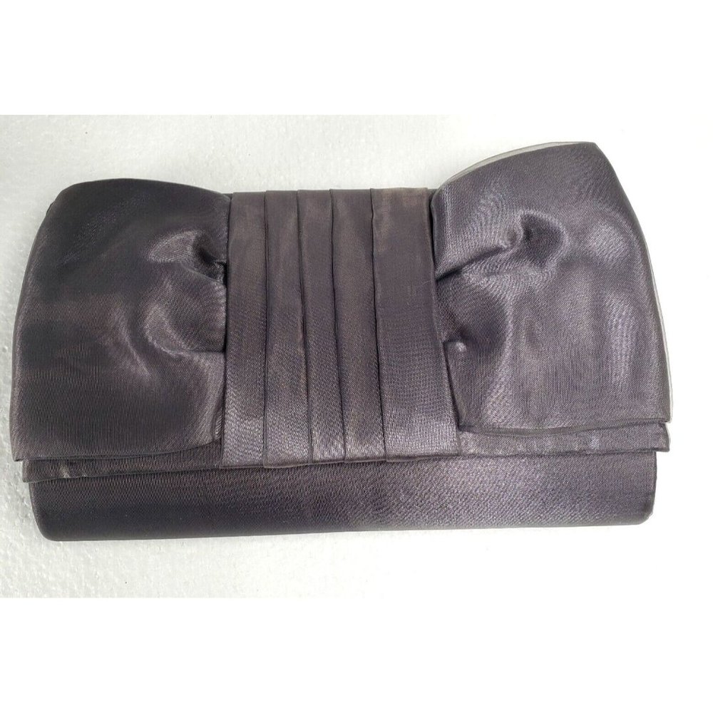Gunne Sax Jessica McClintock Vintage Gray Envelope Bow Clutch Evening Bag NEW